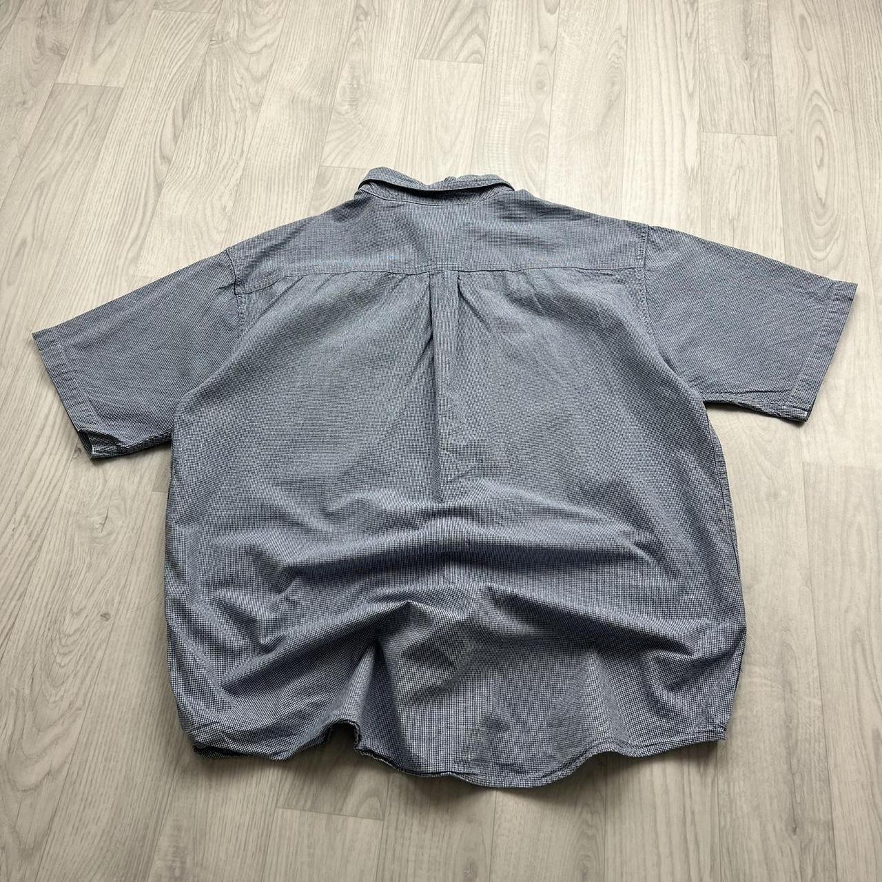 VINTAGE Y2K L L BEAN PATTERN SHORT SLEEVE BUTTON UP SHIRT NAVY