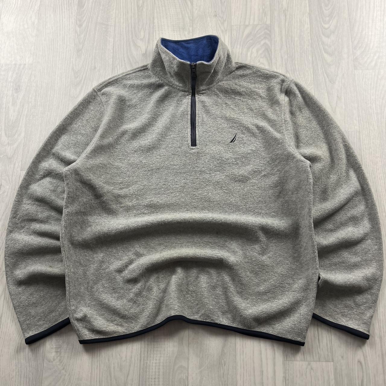 VINTAGE Y2K NAUTICA QUARTER ZIP FLEECE SWEATSHIRT GREY