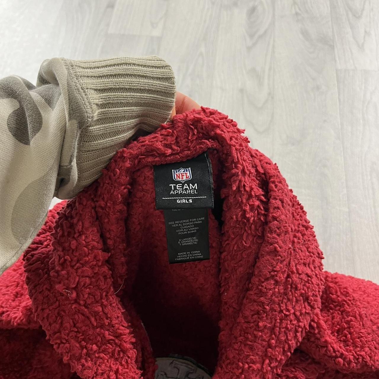 VINTAGE Y2K NFL 49ERS SHERPA FLEECE HOODIE RED