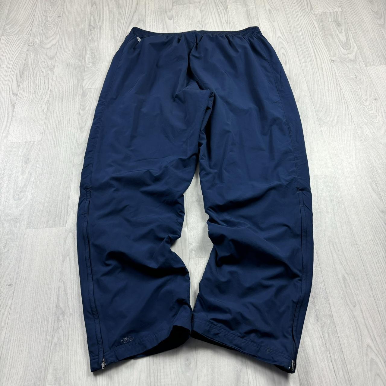 VINTAGE Y2K ADIDAS WIDE LEG BAGGY TRACKSUIT BOTTOMS NAVY BLUE