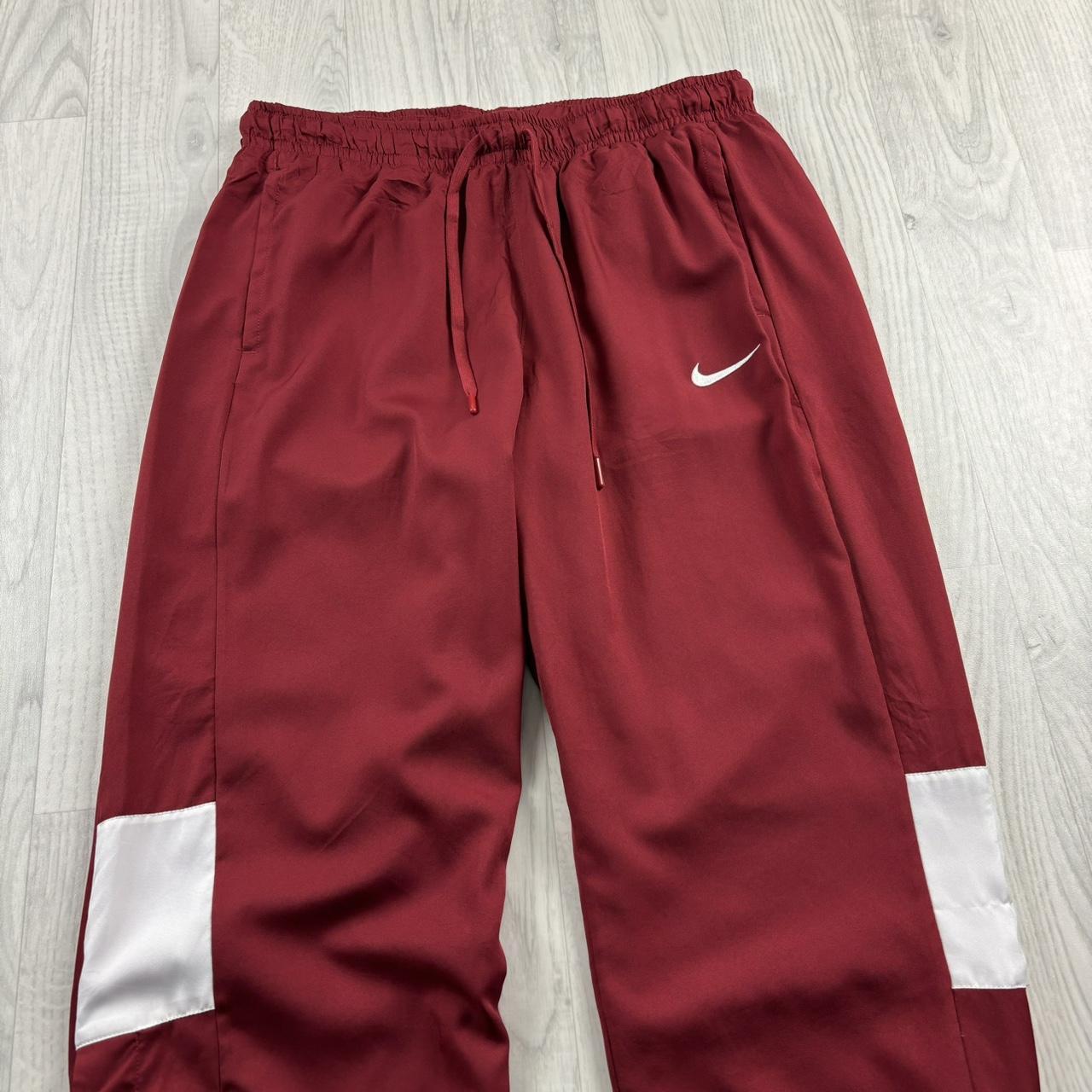 VINTAGE Y2K NIKE BAGGY TRACKSUIT BOTTOMS BURGUNDY