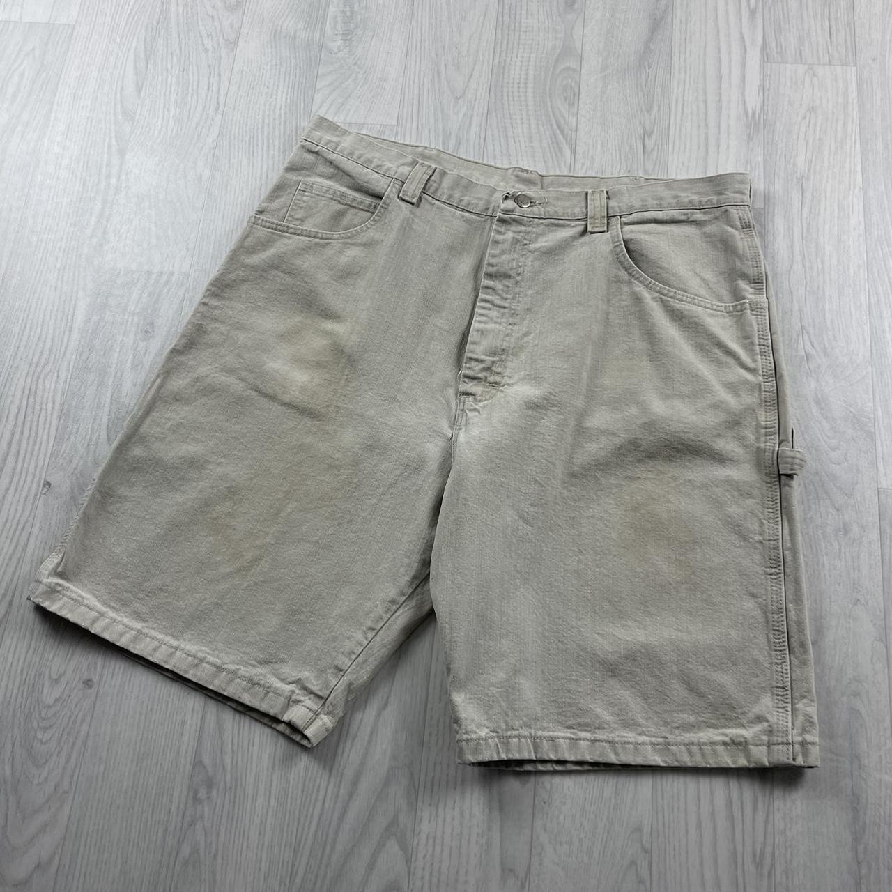 VINTAGE WRANGLER BAGGY CARPENTER JORTS CREAM (38w)