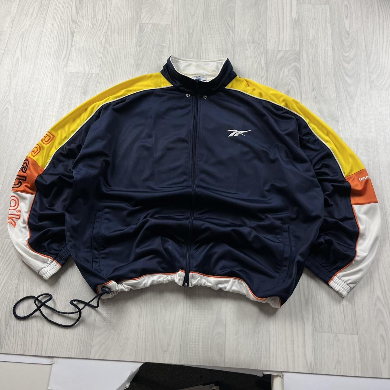 VINTAGE 00s REEBOK TECHNICAL ZIP UP TRACK JACKET NAVY