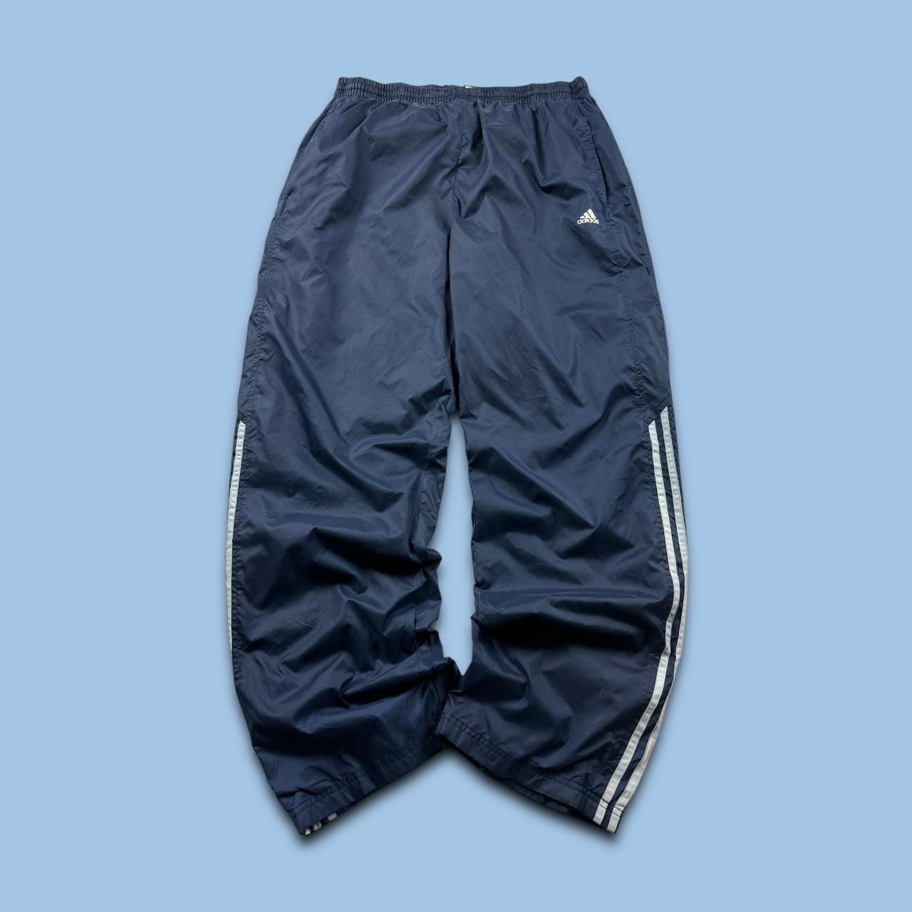 VINTAGE Y2K ADIDAS BAGGY TRACKSUIT BOTTOMS NAVY