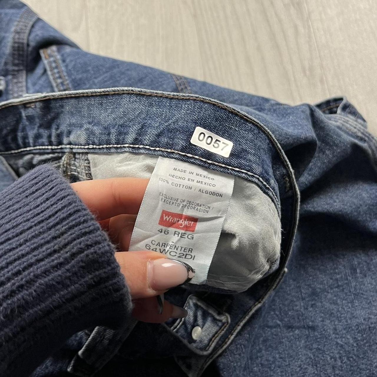 VINTAGE 00s WRANGLER BAGGY LOOSE CARPENTER JORTS BLUE
