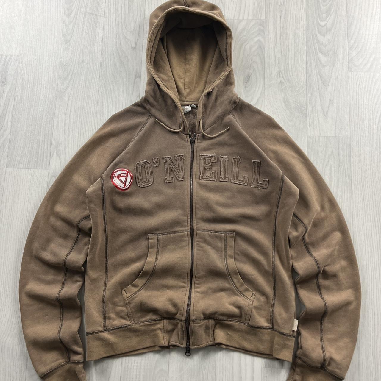 VINTAGE Y2K O’NEILL SPELLOUT ZIP HOODIE BROWN
