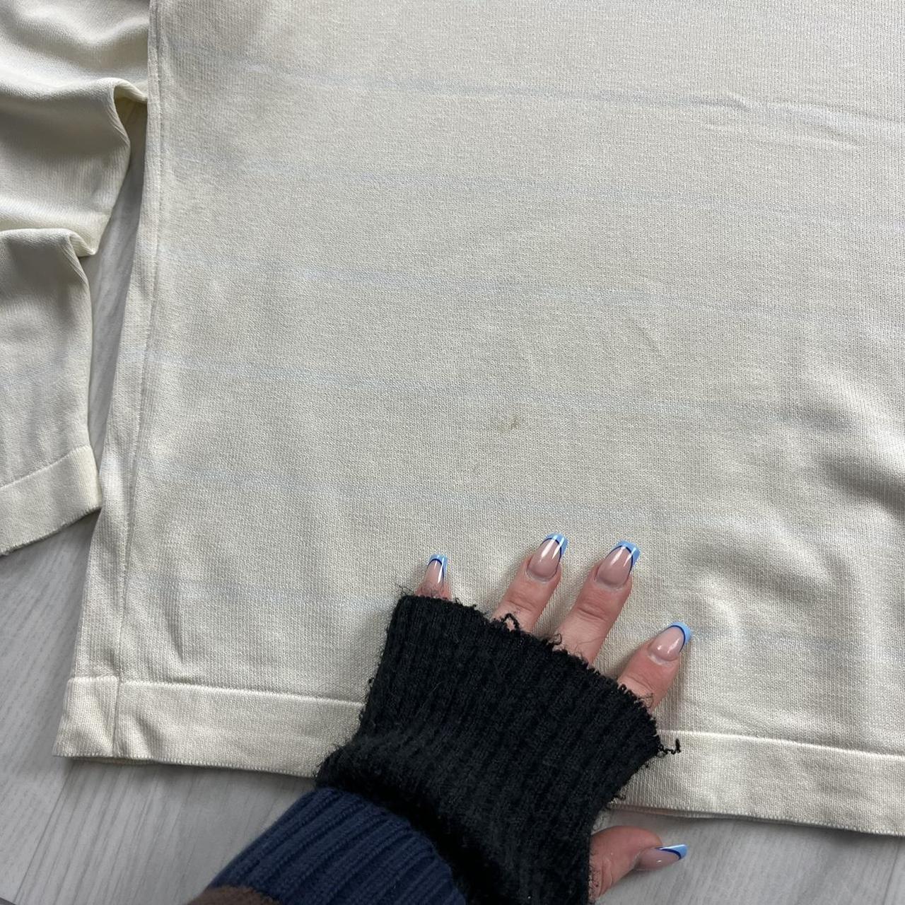 VINTAGE Y2K LACOSTE THIN STRIPED KNITTED JUMPER YELLOW