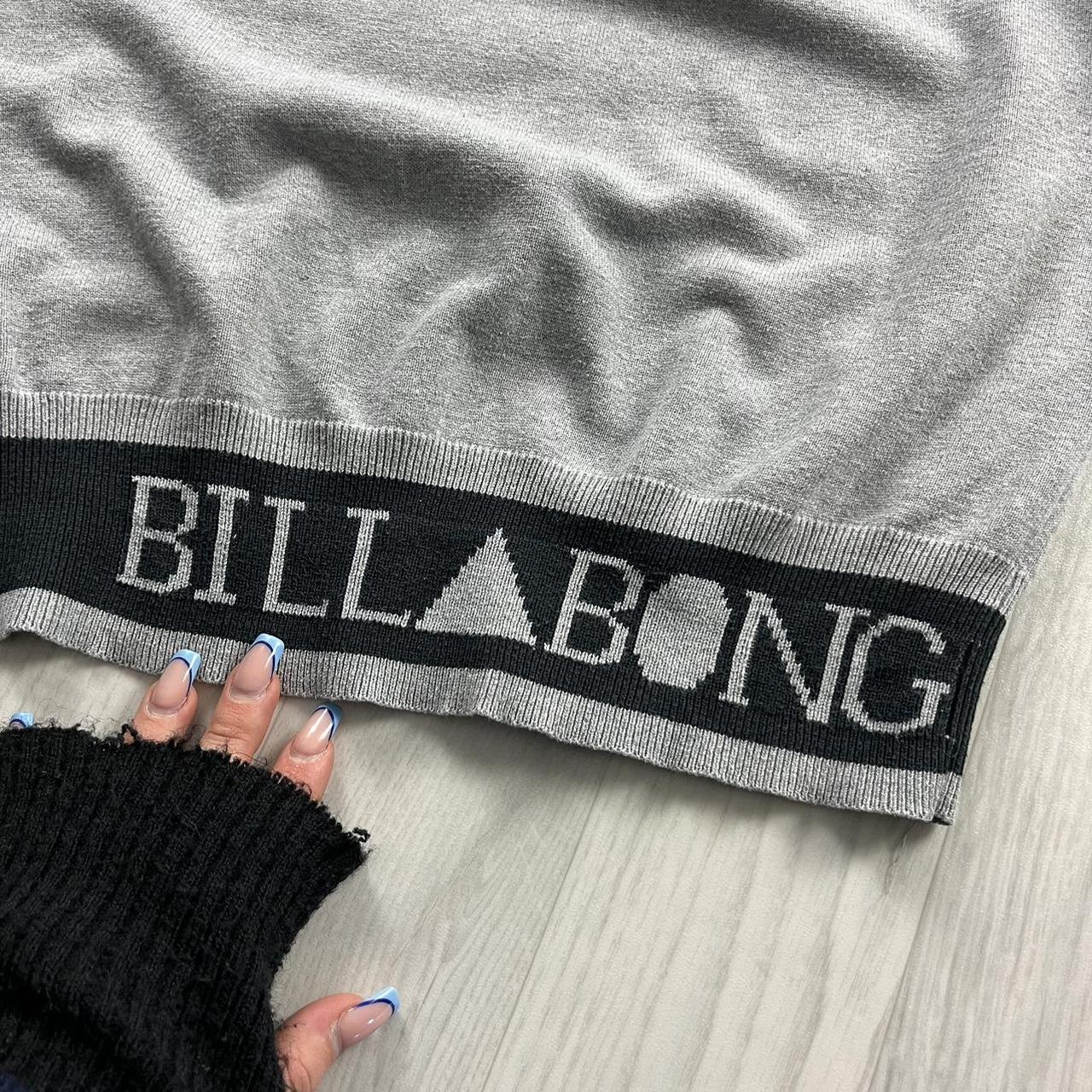 VINTAGE Y2K BILLABONG THIN KNITTED JUMPER GREY BLACK