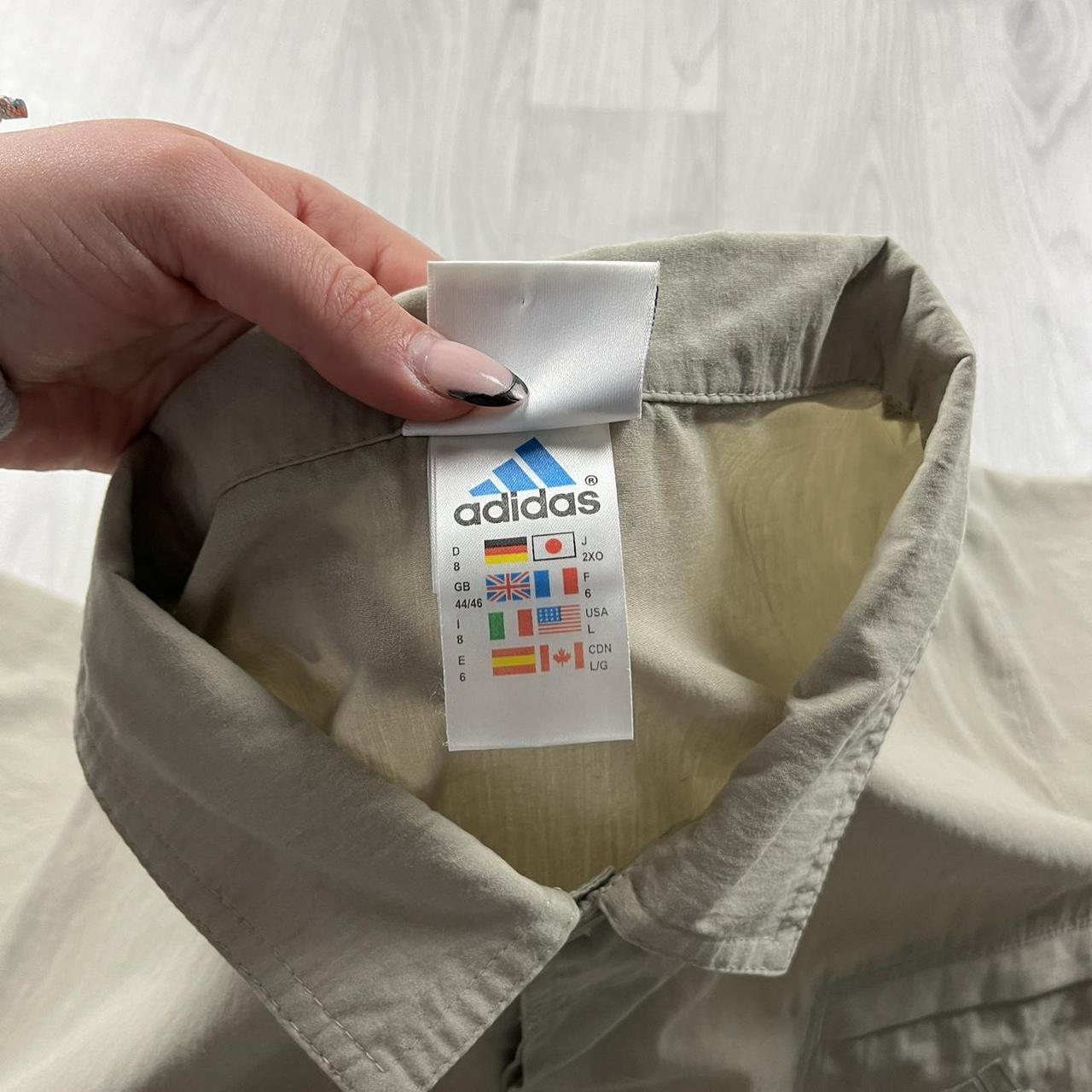 VINTAGE 90s ADIDAS SHORT SLEEVE SHIRT BEIGE