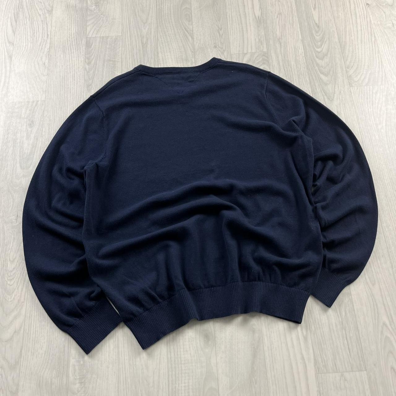VINTAGE Y2K TOMMY HILFIGER V NECK KNITTED JUMPER NAVY (XL)