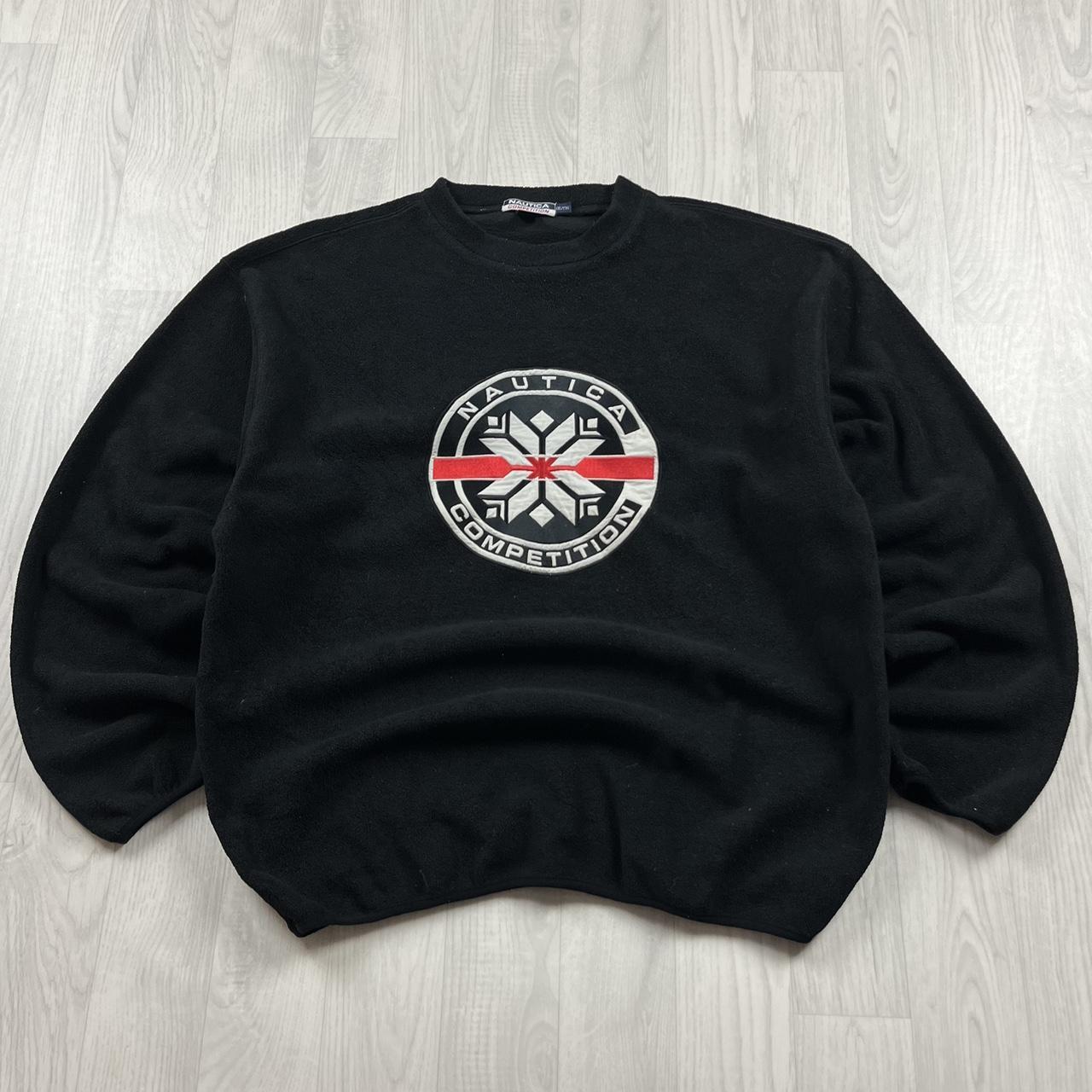 VINTAGE Y2K NAUTICA GRAPHIC FLEECE SWEATSHIRT BLACK