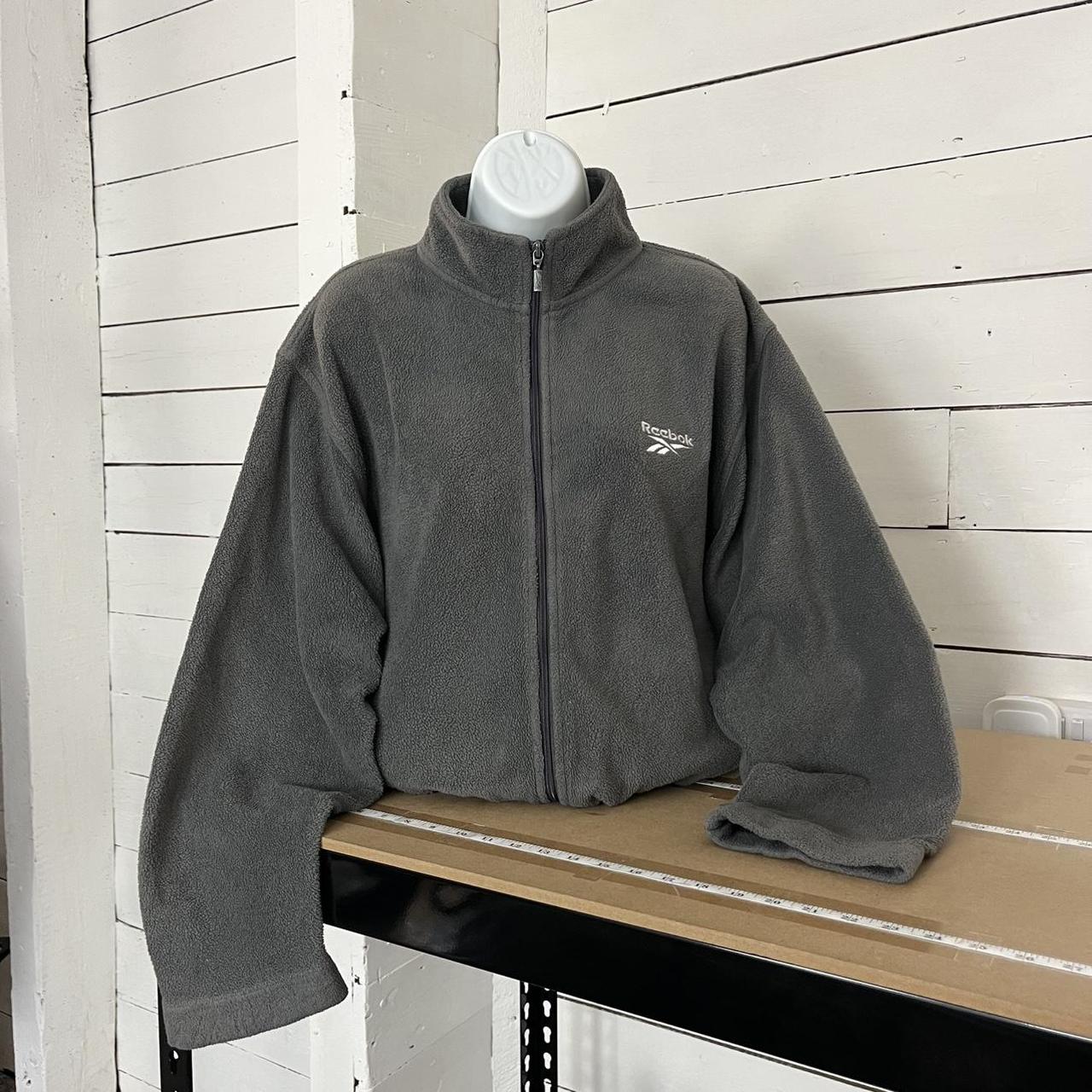 VINTAGE Y2K REEBOK ZIP UP FLEECE GREY