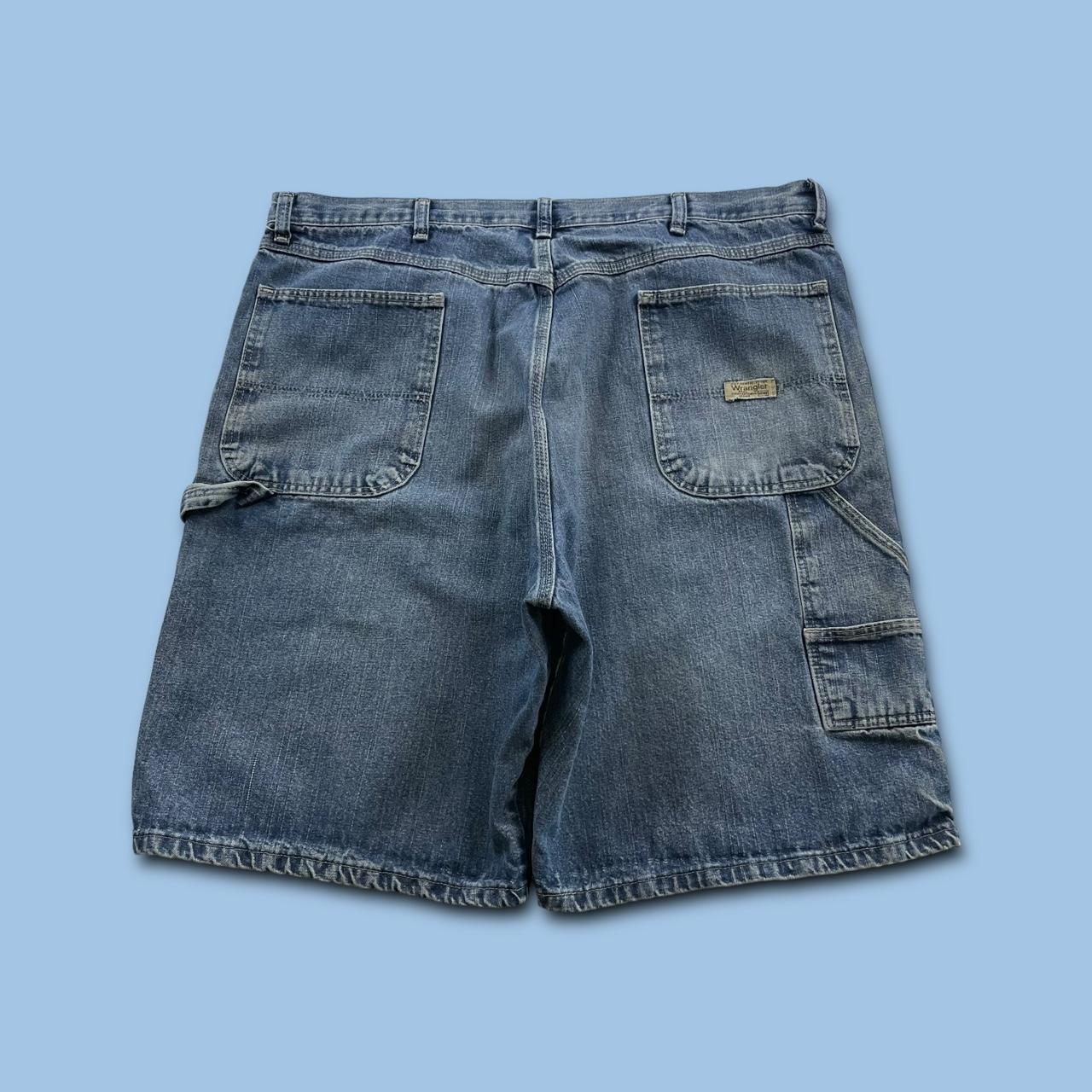 VINTAGE WRANGLER BAGGY CARPENTER JORTS BLUE (38w)