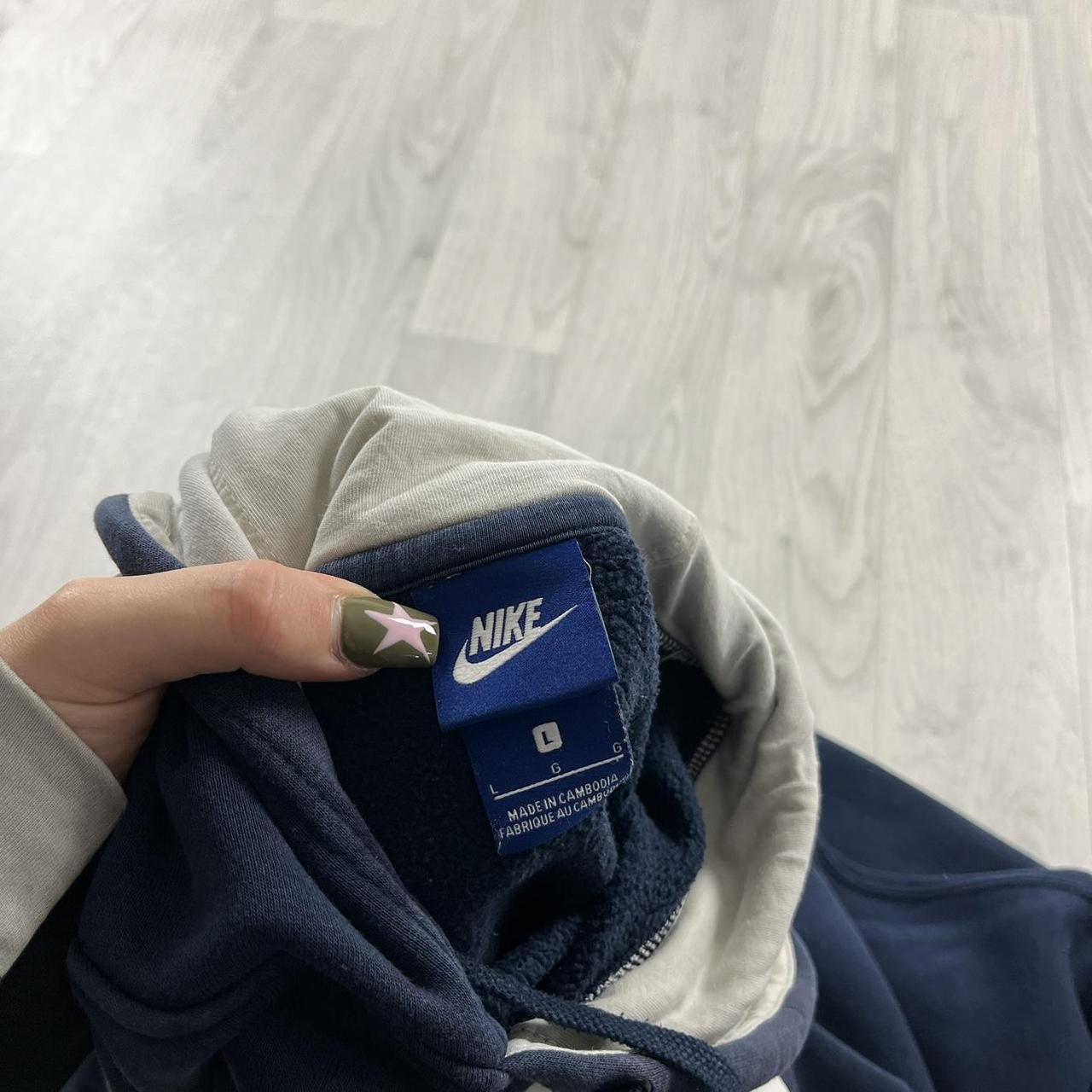 VINTAGE Y2K NIKE SPELL OUT HOODIE NAVY