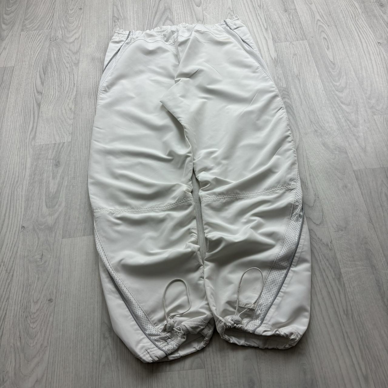 VINTAGE Y2K ADIDAS TECHNICAL BAGGY TRACKSUIT BOTTOMS WHITE