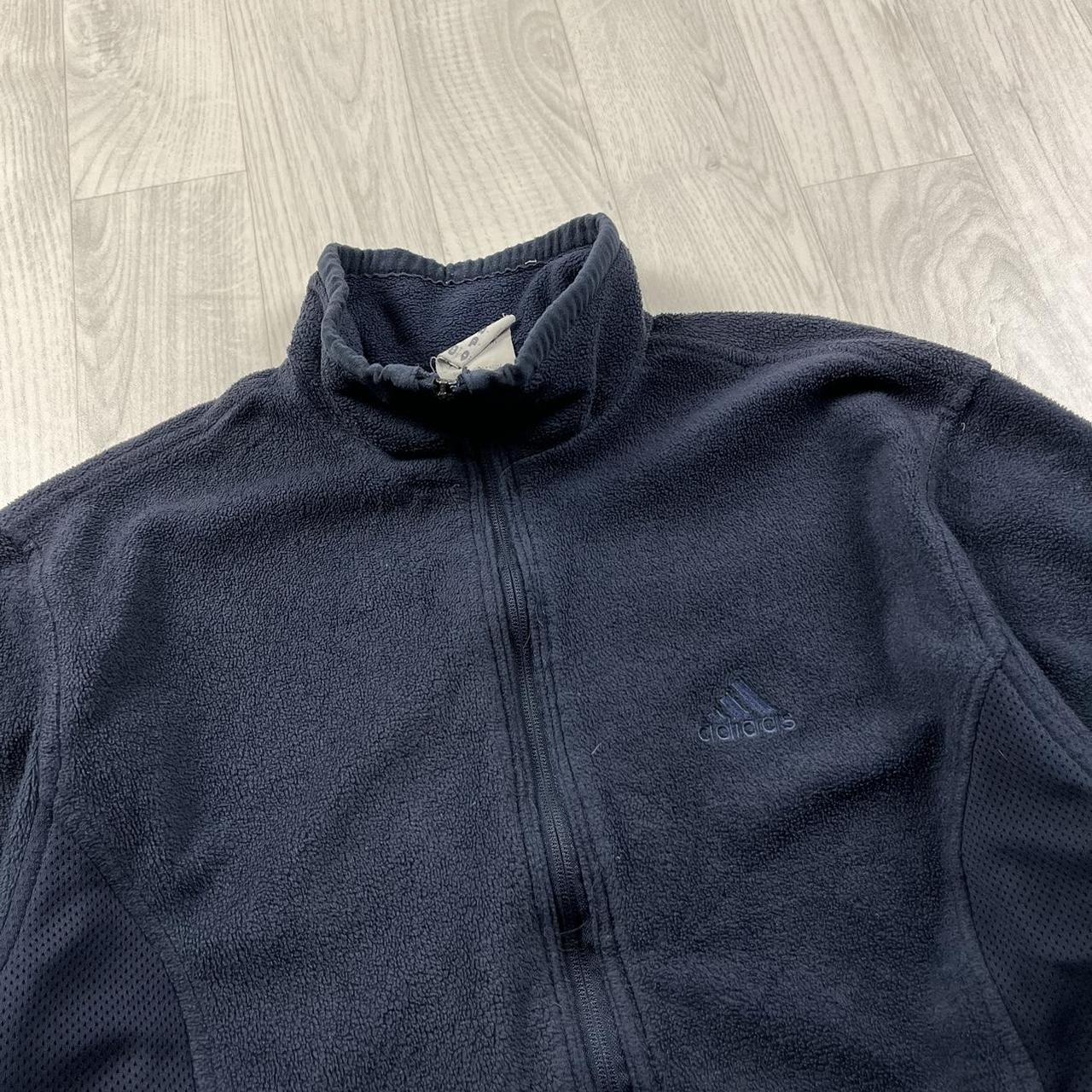 VINTAGE Y2K ADIDAS ZIP UP FLEECE NAVY