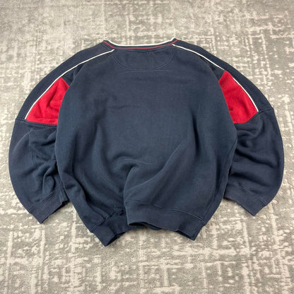 VINTAGE 90s REEBOK USA BIG LOGO BOXY SPORTY SWEATSHIRT NAVY