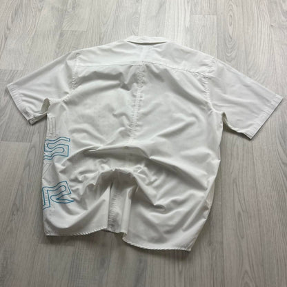 VINTAGE Y2K QUIKSILVER GRAPHIC SHORT SLEEVE SHIRT WHITE