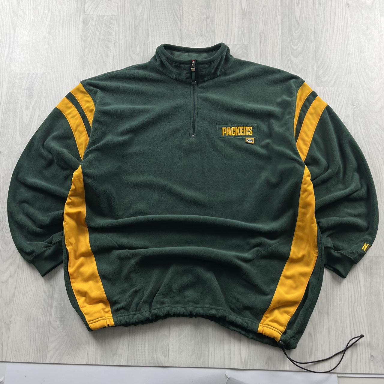 VINTAGE Y2K NFL PACKERS QUARTER ZIP FLEECE SWEATSHIRT GREEN