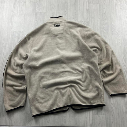 VINTAGE Y2K NAUTICA ZIP UP FLEECE CREAM BLACK