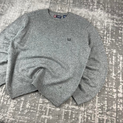 VINTAGE Y2K CHAPS CHUNKY KNITTED JUMPER GREY