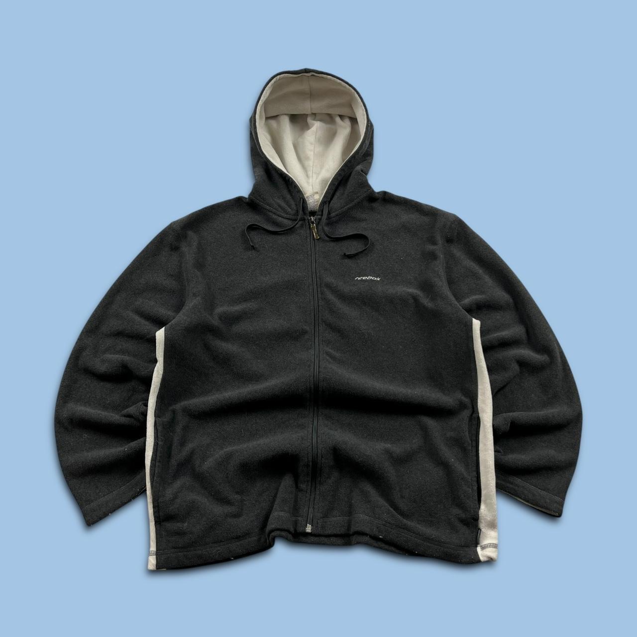 VINTAGE Y2K REEBOK ZIP FLEECE HOODIE GREY