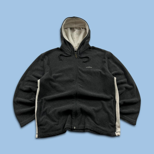 VINTAGE Y2K REEBOK ZIP FLEECE HOODIE GREY