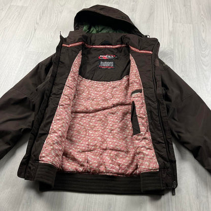 VINTAGE 00s O’NEILL HOODED HEAVY BOMBER JACKET BROWN