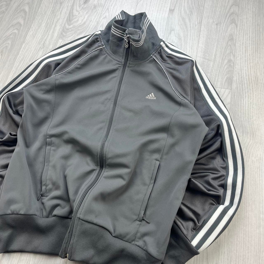 VINTAGE Y2K ADIDAS ZIP UP TRACK JACKET GREY