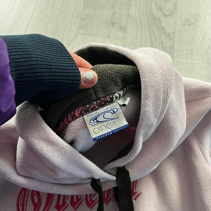 VINTAGE Y2K O’NEILL GRAPHIC FLEECE HOODIE BABY PINK