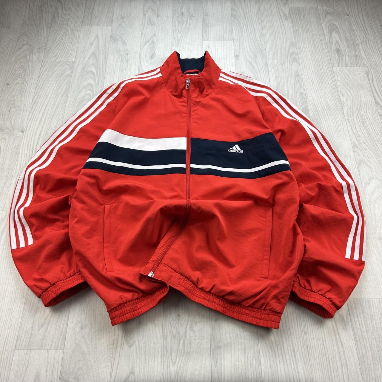 VINTAGE Y2K ADIDAS WINDBREAKER TRACK JACKET RED