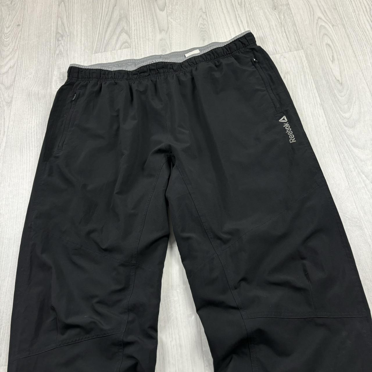 VINTAGE Y2K REEBOK BAGGY TECHNICAL TRACKSUIT BOTTOMS BLACK