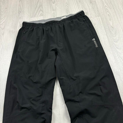 VINTAGE Y2K REEBOK BAGGY TECHNICAL TRACKSUIT BOTTOMS BLACK