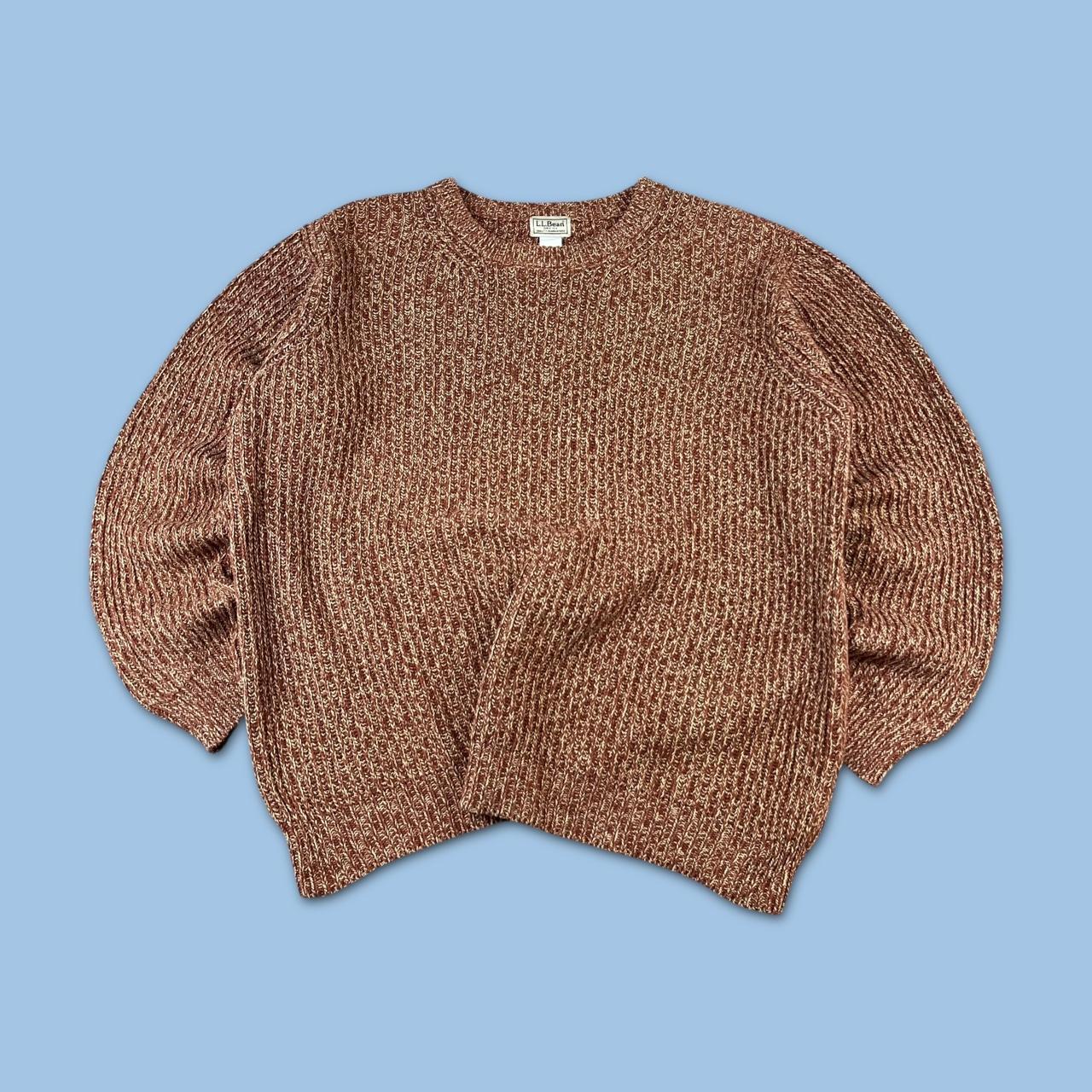 VINTAGE Y2K L L BEAN CHUNKY RIBBED ESSENTIAL KNITTED JUMPER BURNT ORANGE