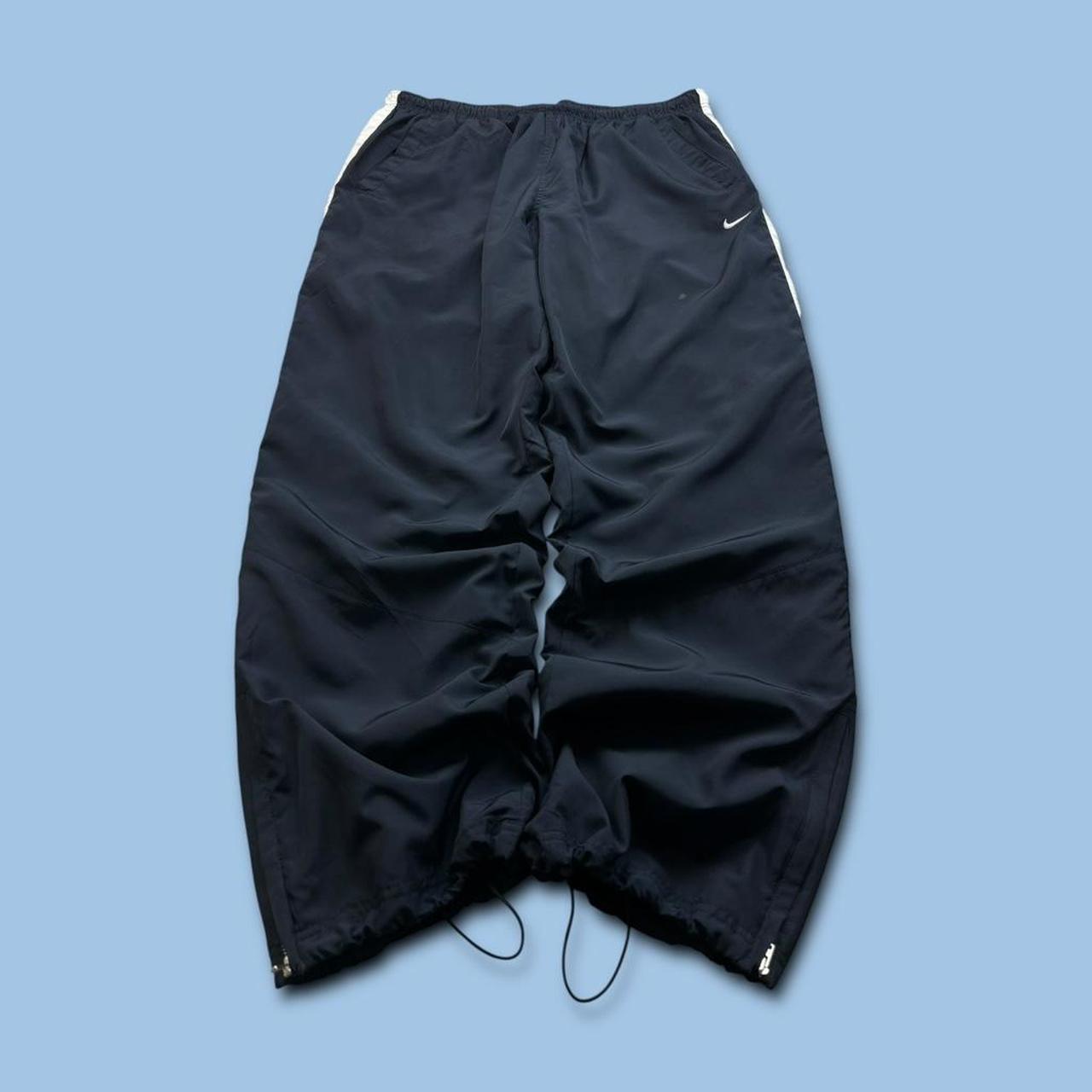 VINTAGE Y2K NIKE TECHNICAL BAGGY TRACKSUIT BOTTOMS NAVY