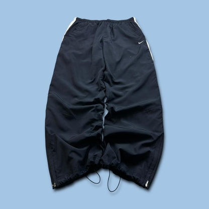 VINTAGE Y2K NIKE TECHNICAL BAGGY TRACKSUIT BOTTOMS NAVY