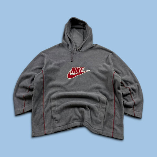 VINTAGE Y2K NIKE SPELL OUT FLEECE HOODIE GREY