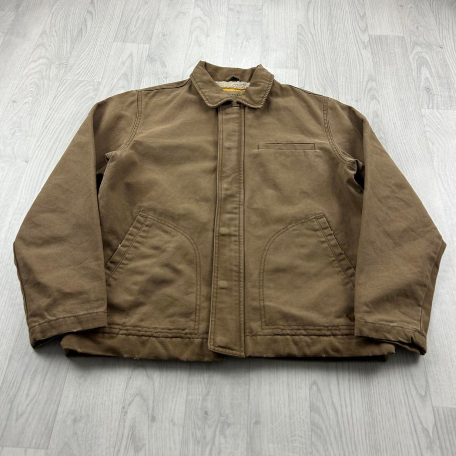 VINTAGE Y2K AMERICAN EAGLE DETROIT WORKWEAR BOMBER JACKET BROWN