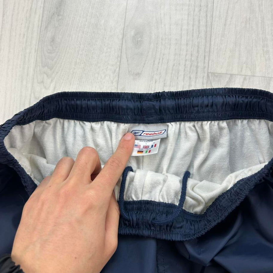 VINTAGE Y2K REEBOK BAGGY TRACKSUIT BOTTOMS NAVY