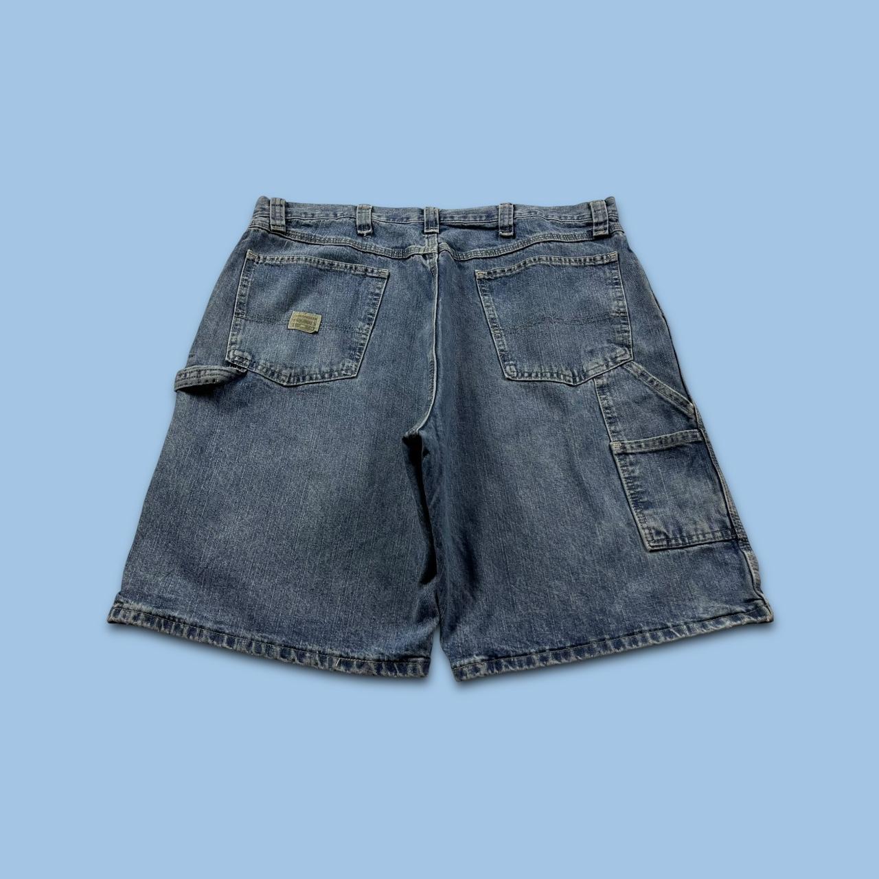 VINTAGE 00s WRANGLER BAGGY LOOSE CARPENTER JORTS BLUE