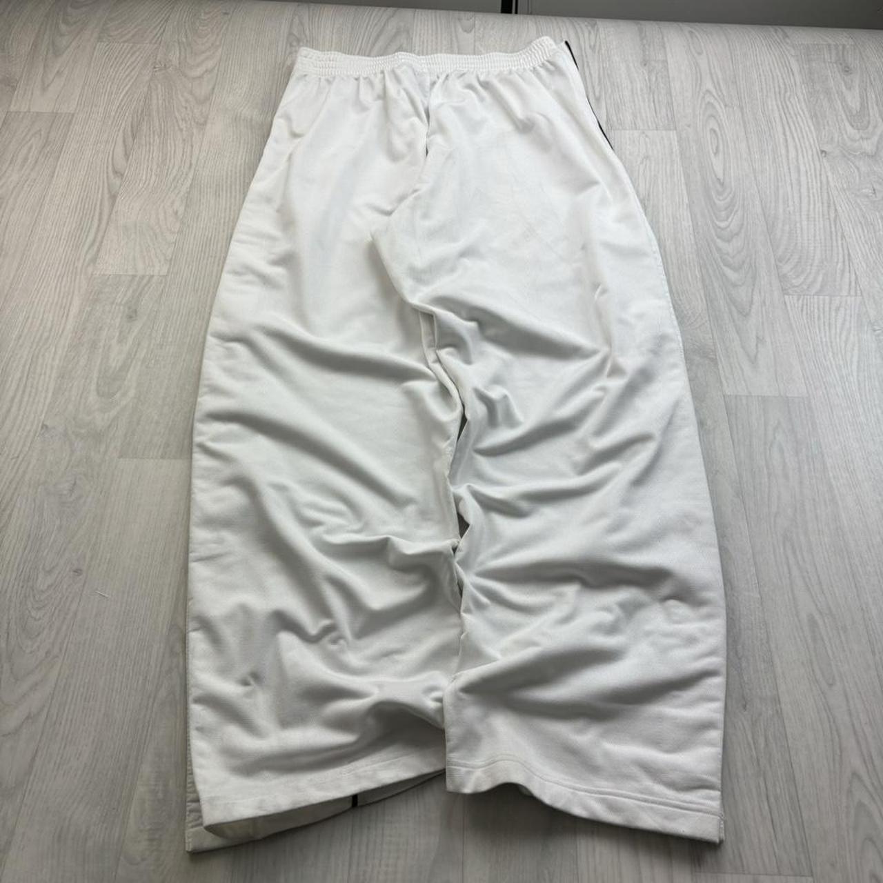 VINTAGE Y2K NIKE TEAM WIDE LEG TRACKSUIT BOTTOMS WHITE