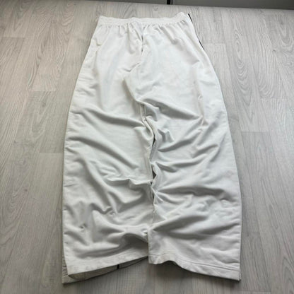 VINTAGE Y2K NIKE TEAM WIDE LEG TRACKSUIT BOTTOMS WHITE