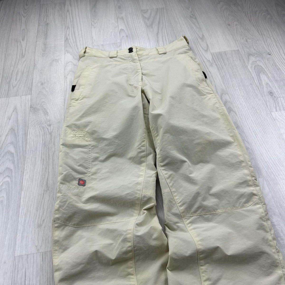 VINTAGE Y2K COLUMBIA BAGGY SKI PANTS SALOPETTES CREAM