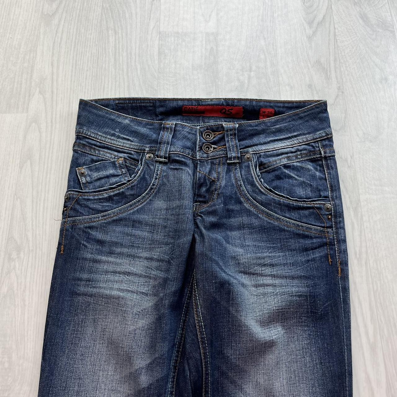 VINTAGE Y2K S OLIVER QS CATIE LOW RISE SLIM BOOTCUT JEANS NAVY BLUE