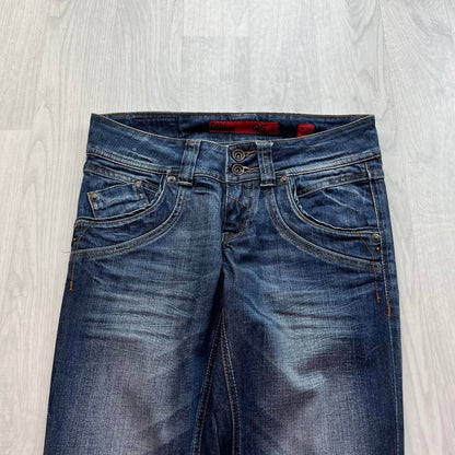 VINTAGE Y2K S OLIVER QS CATIE LOW RISE SLIM BOOTCUT JEANS NAVY BLUE