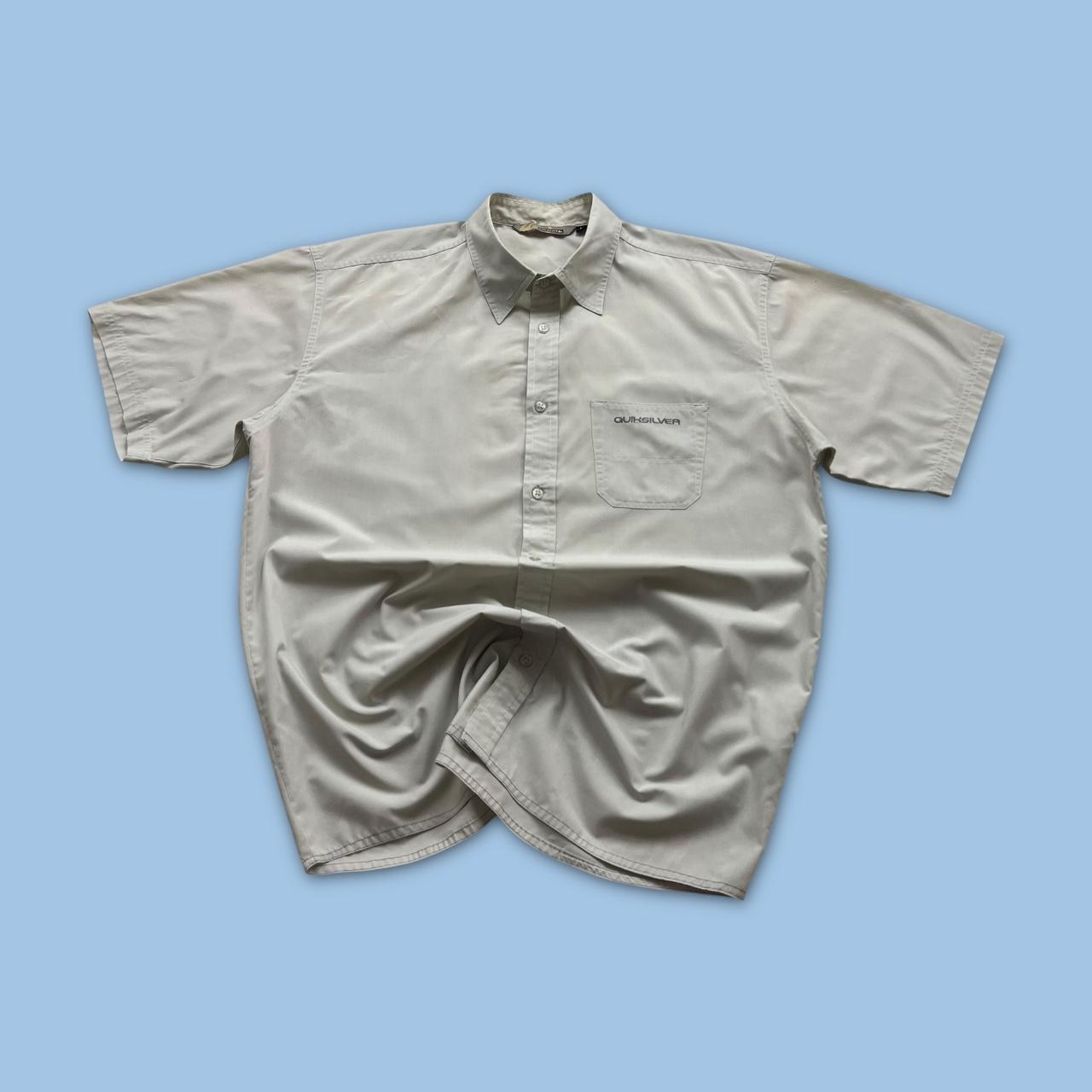 VINTAGE Y2K QUIKSILVER SHORT SLEEVE SHIRT CREAM