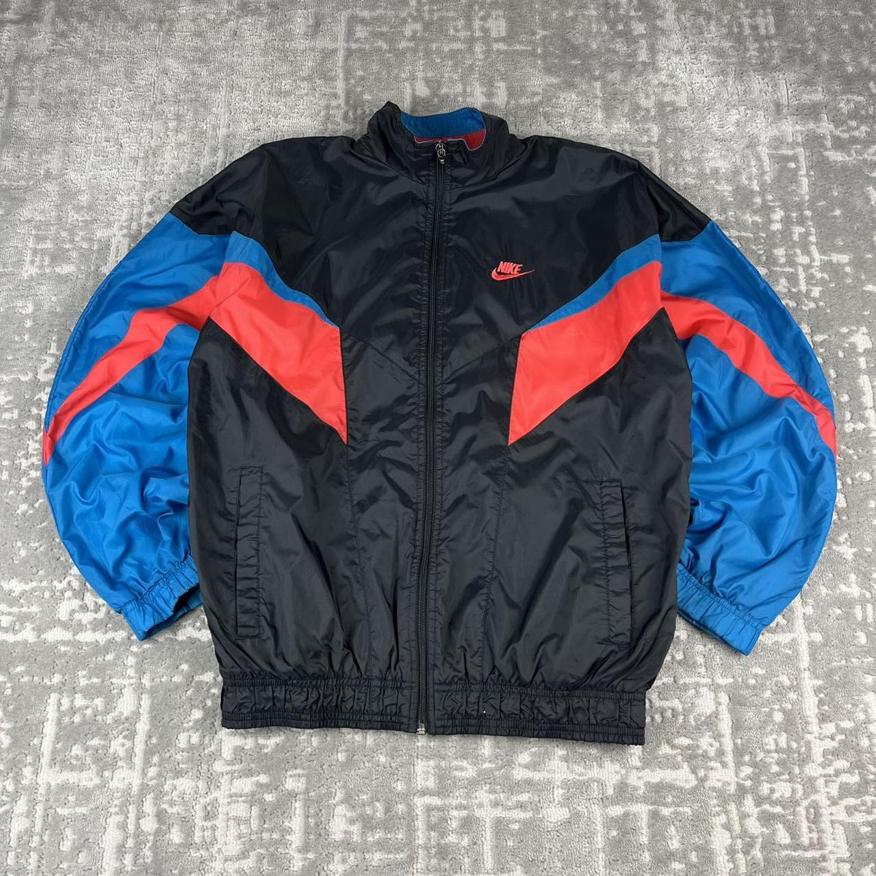 VINTAGE 90s NIKE WINDBREAKER SHELL TRACKSUIT JACKET BLACK