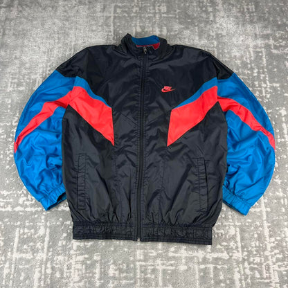VINTAGE 90s NIKE WINDBREAKER SHELL TRACKSUIT JACKET BLACK