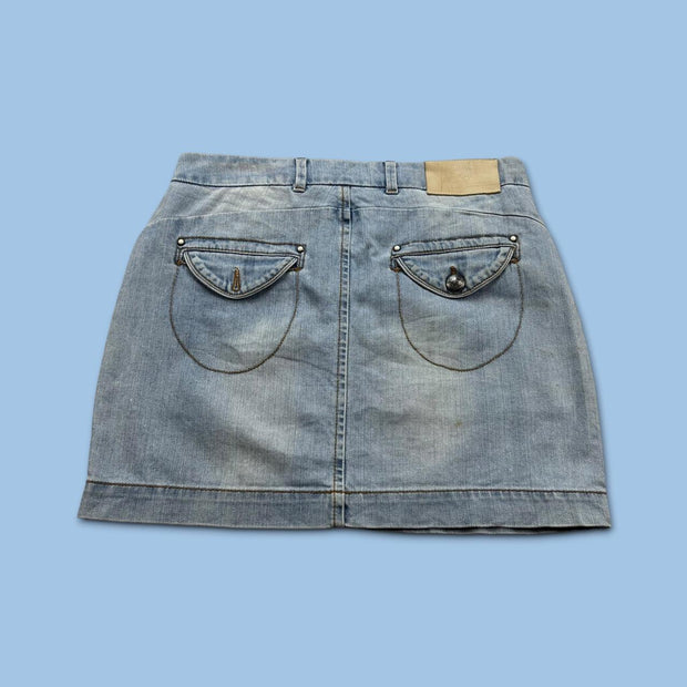 VINTAGE Y2K URBAN DENIM MINI SKIRT BLUE