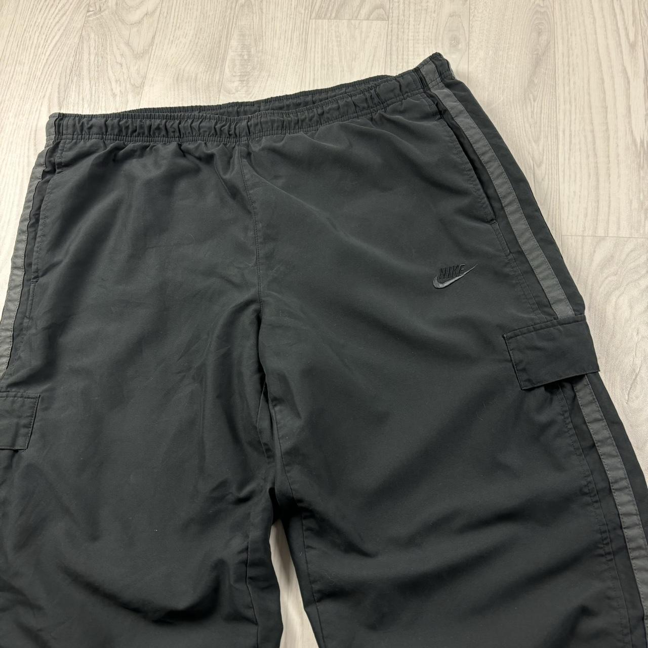 VINTAGE Y2K NIKE CARGO BAGGY TRACKSUIT BOTTOMS BLACK / GREY
